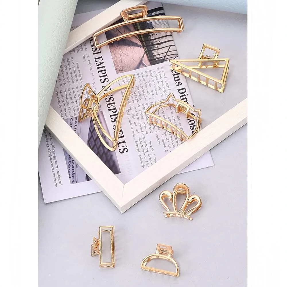 Gold Tone Metal Hair Claw Hair Clip
